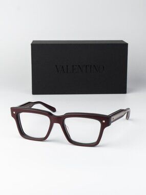 Valentino Men Eyeglasses Matte Burgundy Square V-ESSENTIAL I VLX-121 C